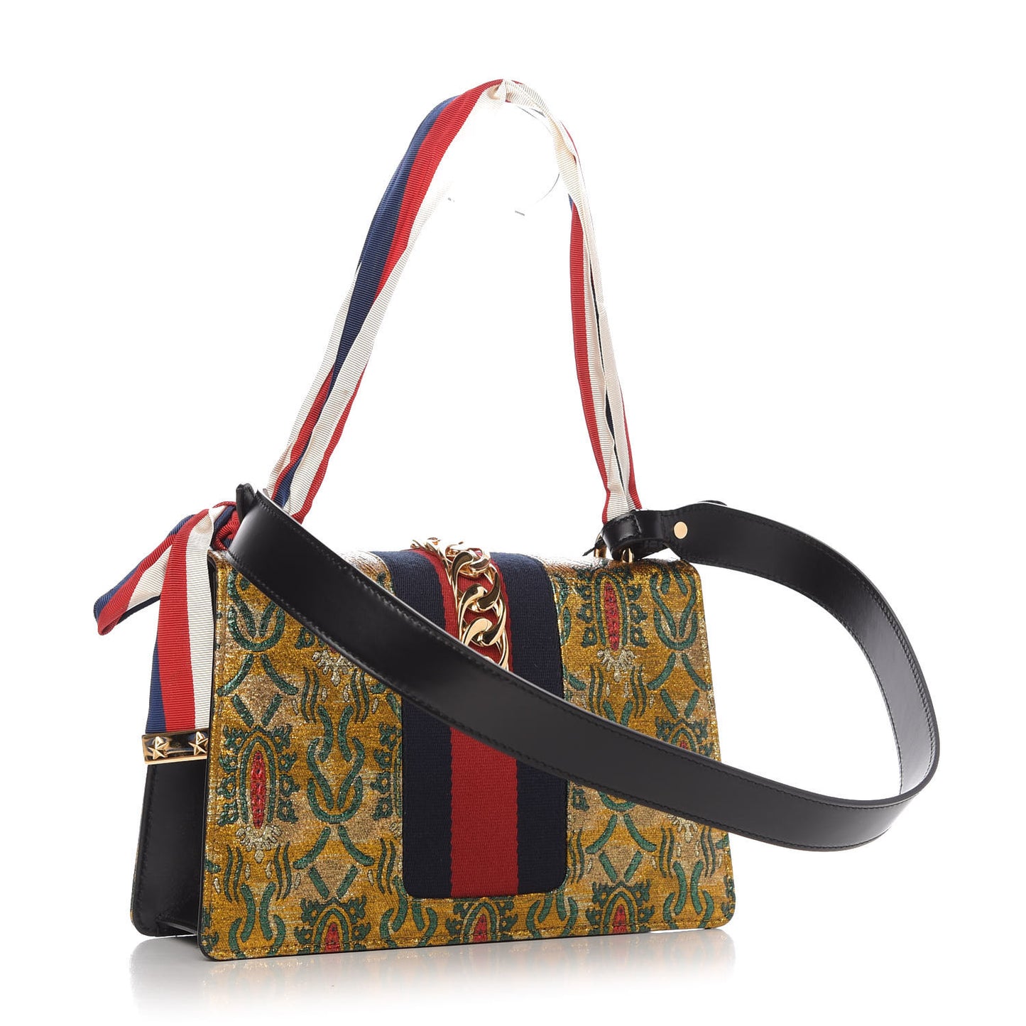 Iridescent Brocade Small Sylvie Shoulder Bag Gold