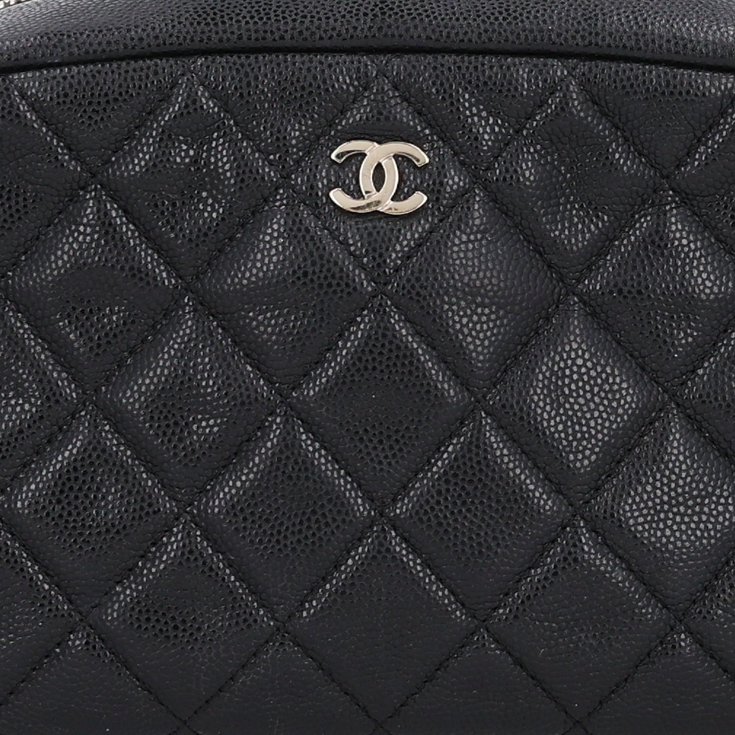 Chanel Caviar Quilted Medium Curvy Pouch Cosmetic Case Black 8 of 10