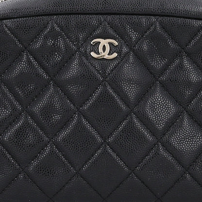 Chanel Caviar Quilted Medium Curvy Pouch Cosmetic Case Black 8 of 10