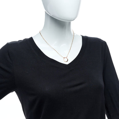 Tiffany 18K Rose Gold Pink Sapphire Small Lock Pendant Necklace 3 of 5