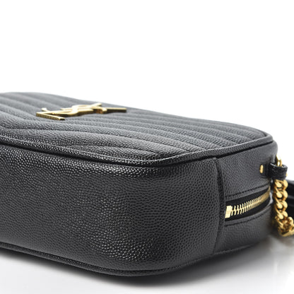 Saint Laurent Grain De Poudre Matelasse Monogram Mini Lou Camera Bag Black 6 of 9