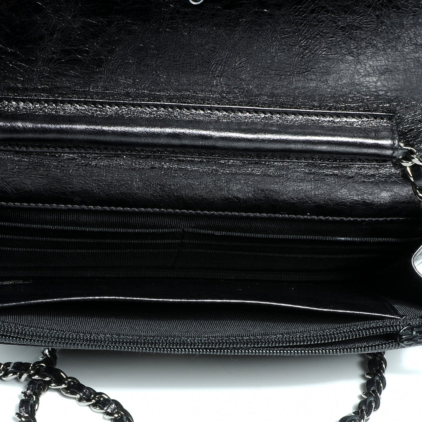 Glazed Calfskin Reissue Wallet On Chain WOC Black