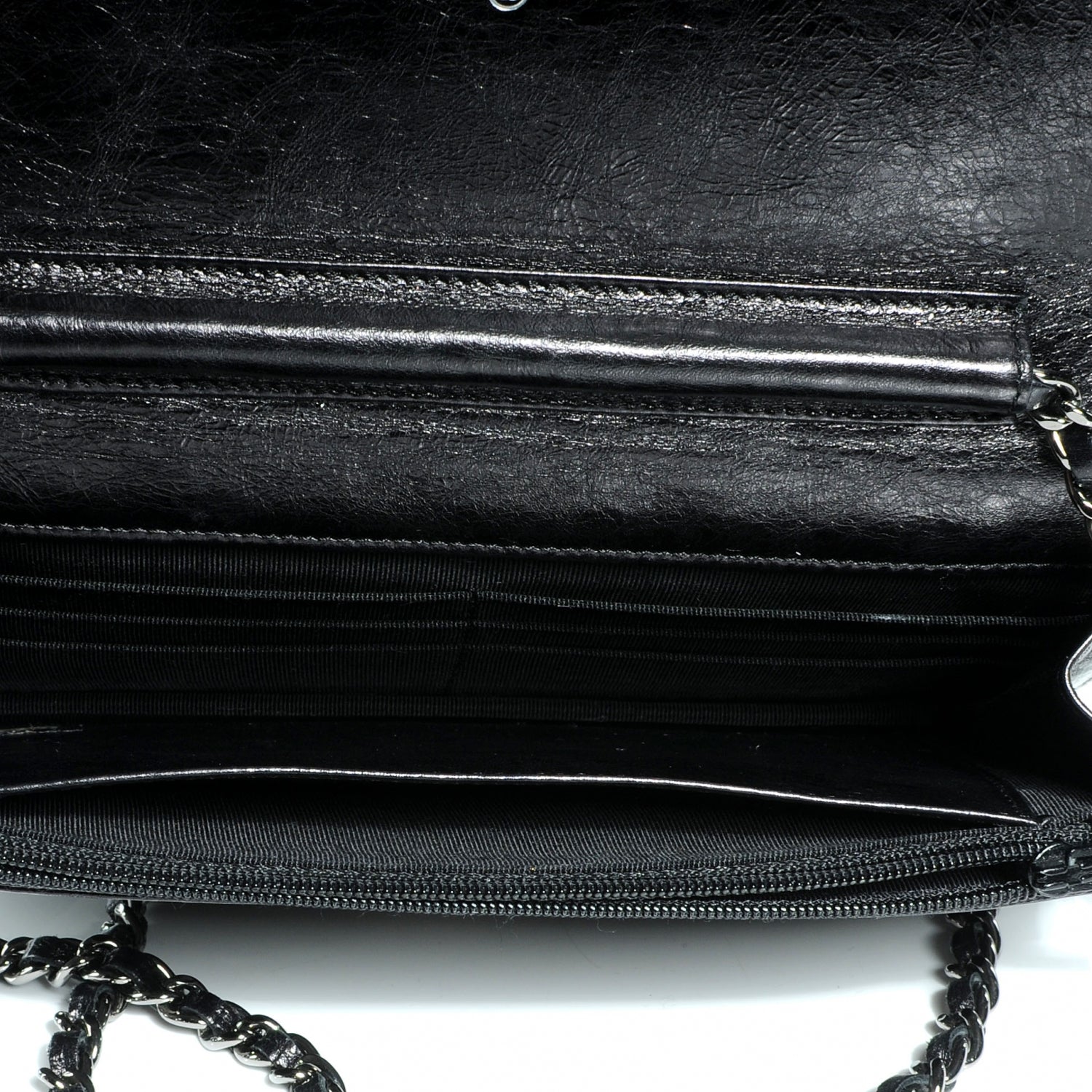 Chanel Glazed Calfskin Reissue Wallet On Chain WOC Black 9 of 9