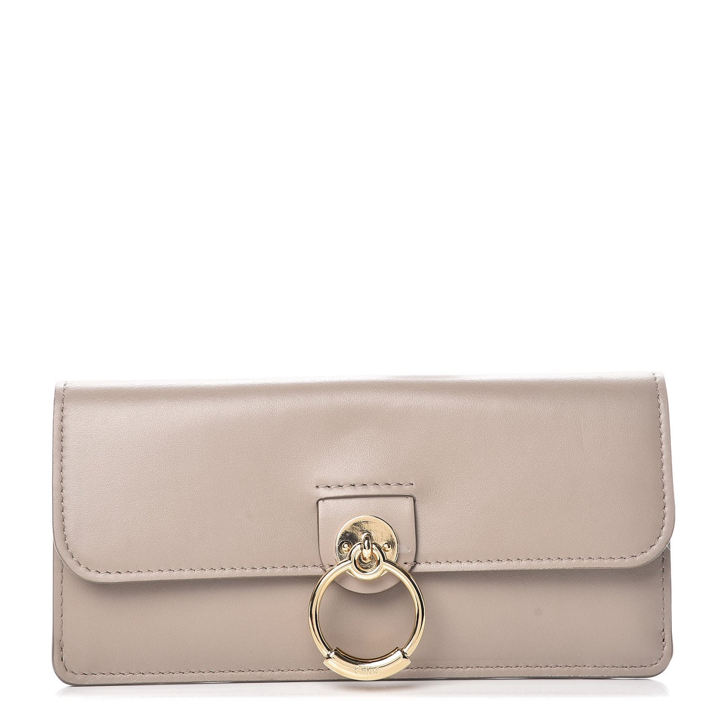 Smooth Calfskin Tess Long Wallet Motty Grey