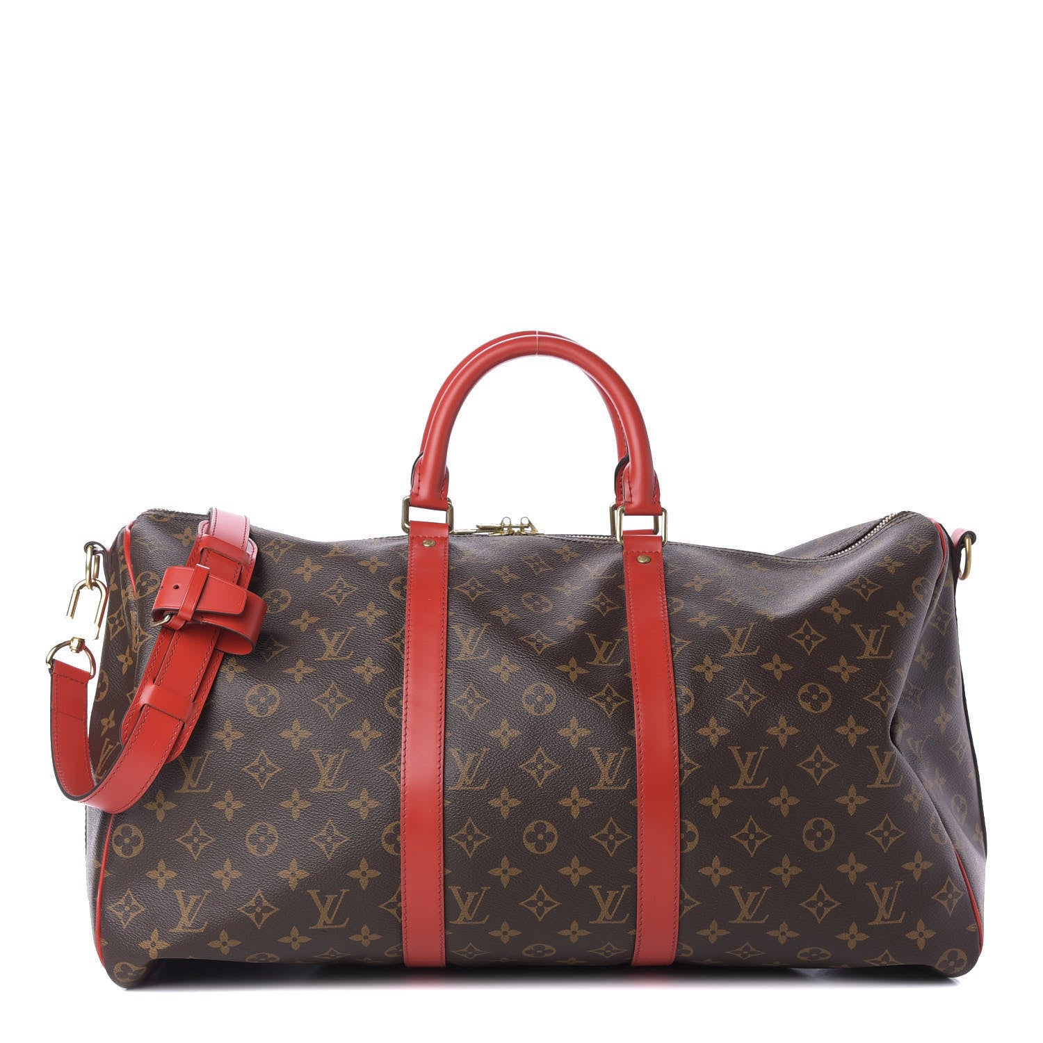 Louis Vuitton Calfskin Monogram Keepall Bandouliere 50 Coquelicot 1 of 8