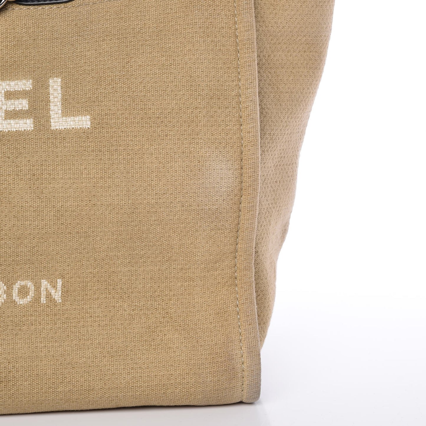 Canvas Large Deauville Tote Beige Black
