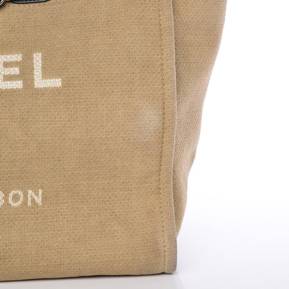 Chanel Canvas Large Deauville Tote Beige Black 9 of 11