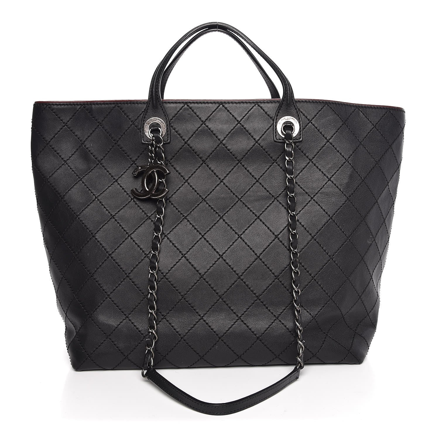 Chanel Calfskin Stitched Large Shopping Tote Black 1 of 9
