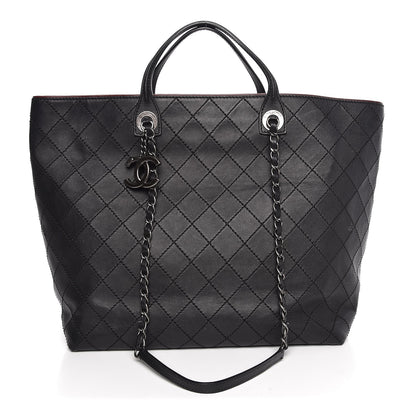 Chanel Calfskin Stitched Large Shopping Tote Black 1 of 9