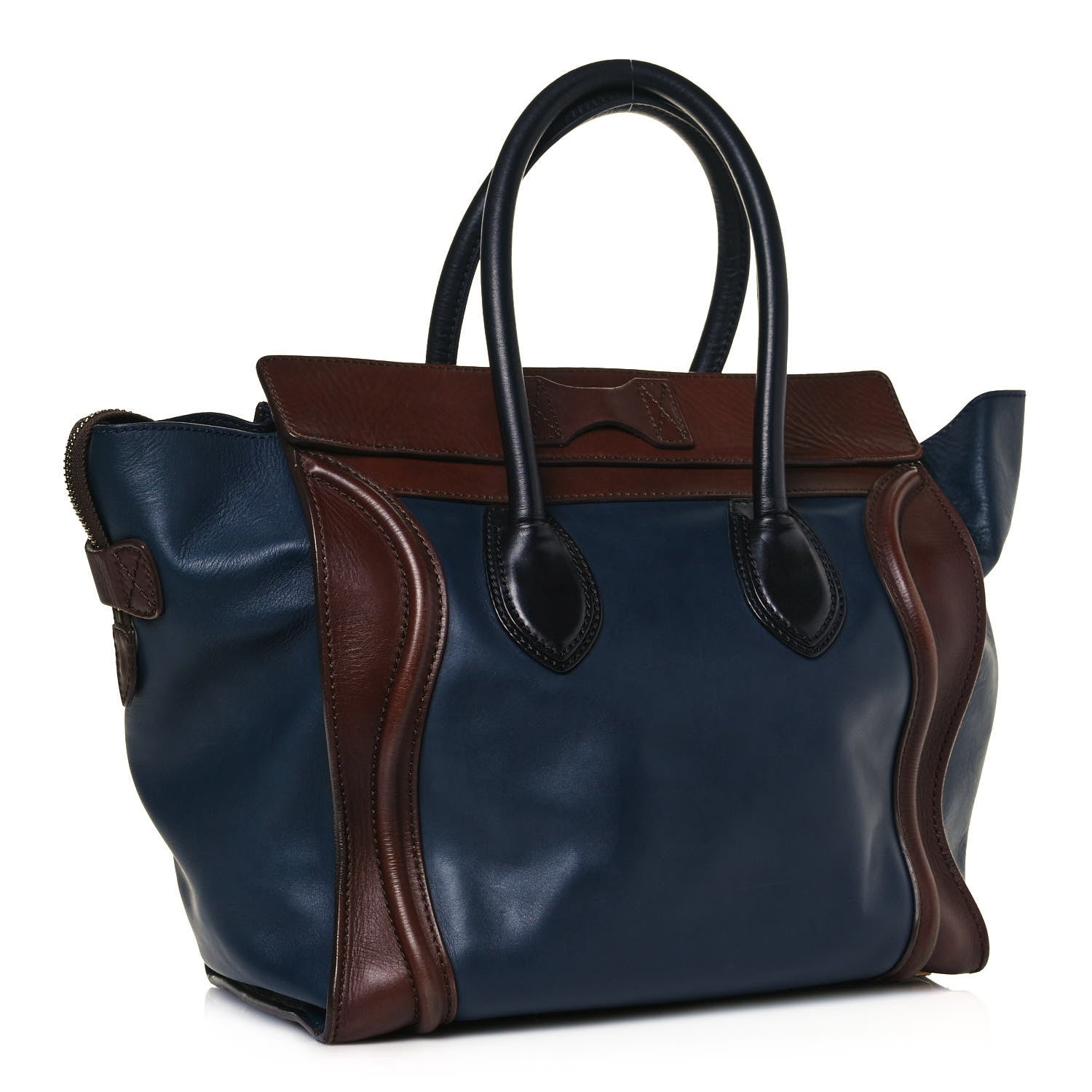 Celine Smooth Calfskin Mini Tri-Color Luggage Navy 2 of 16