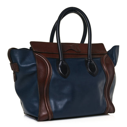 Celine Smooth Calfskin Mini Tri-Color Luggage Navy 2 of 16