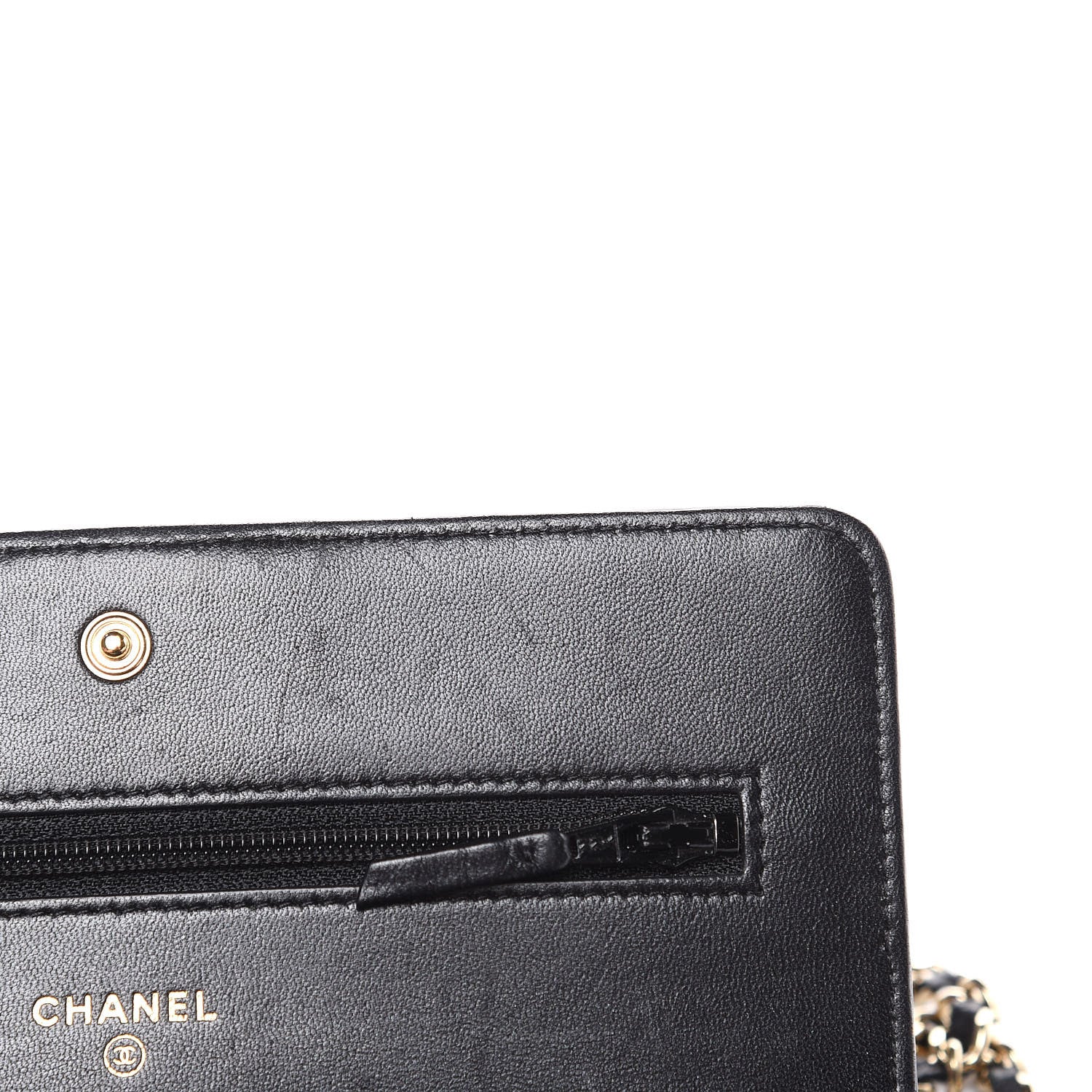 Chanel Glazed Calfskin Quilted Boy Wallet On Chain WOC Black 13 of 19