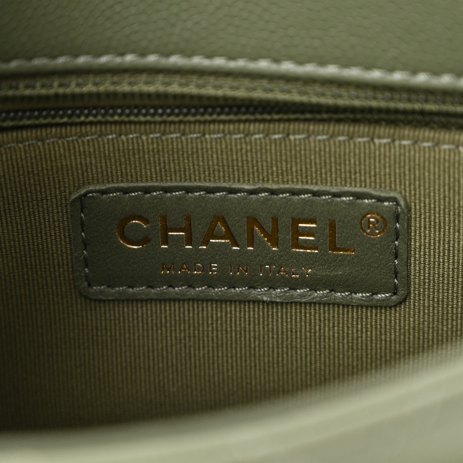 Chanel Shiny Caviar Quilted Mini Flap Khaki 6 of 11