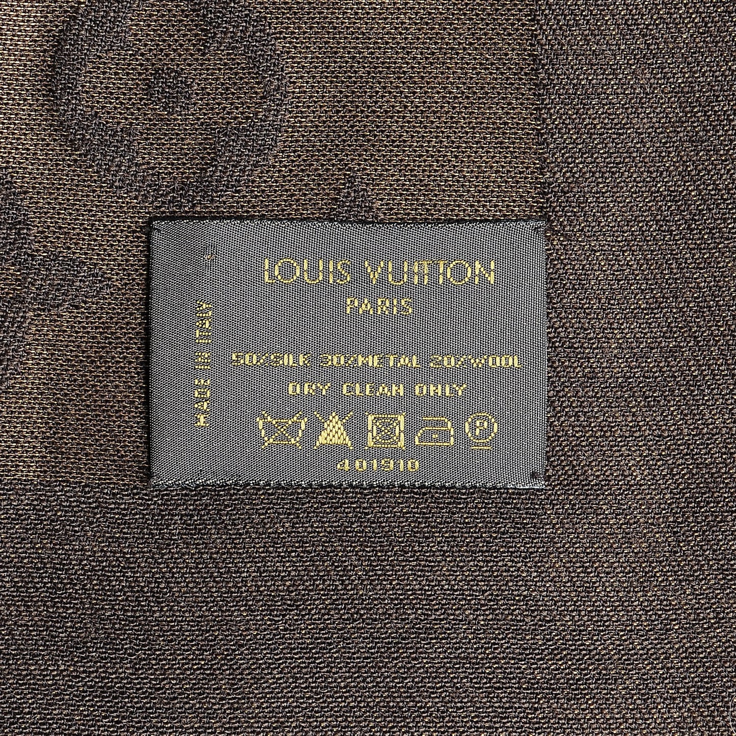 Silk Lurex Wool Monogram Shine Shawl Brown