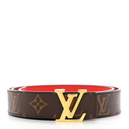 Louis Vuitton Monogram Calfskin 30mm LV Initiales Reversible Belt 85 34 Red 1 of 6