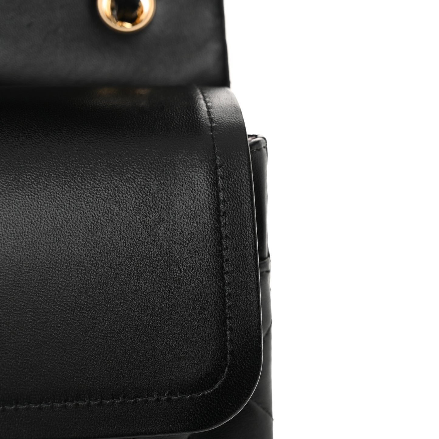 Lambskin Quilted Jumbo Double Flap Black