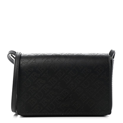 Burberry Calfskin Perforated Logo Hampshire Crossbody Black 1 of 9