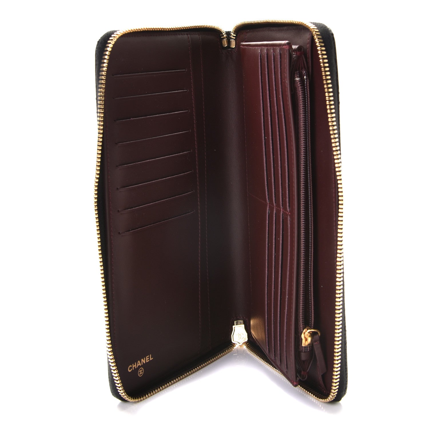 Chanel Caviar Quilted Large Zip Around Organizer Wallet Black 6 of 7