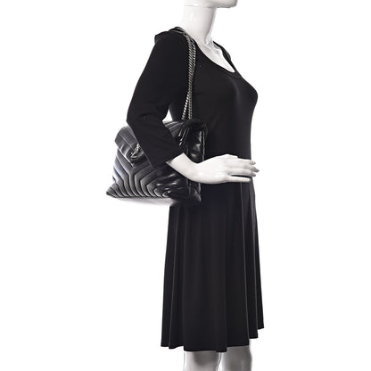 Saint Laurent Calfskin Y Quilted Monogram Medium Loulou Chain Satchel Black 2 of 10