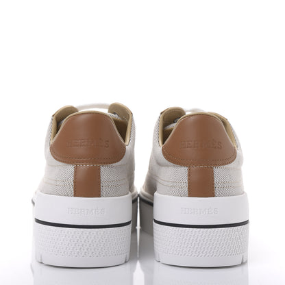 Hermes Canvas Calfskin Womens Voltage Sneakers 41 Prunoir Naturel 5 of 10