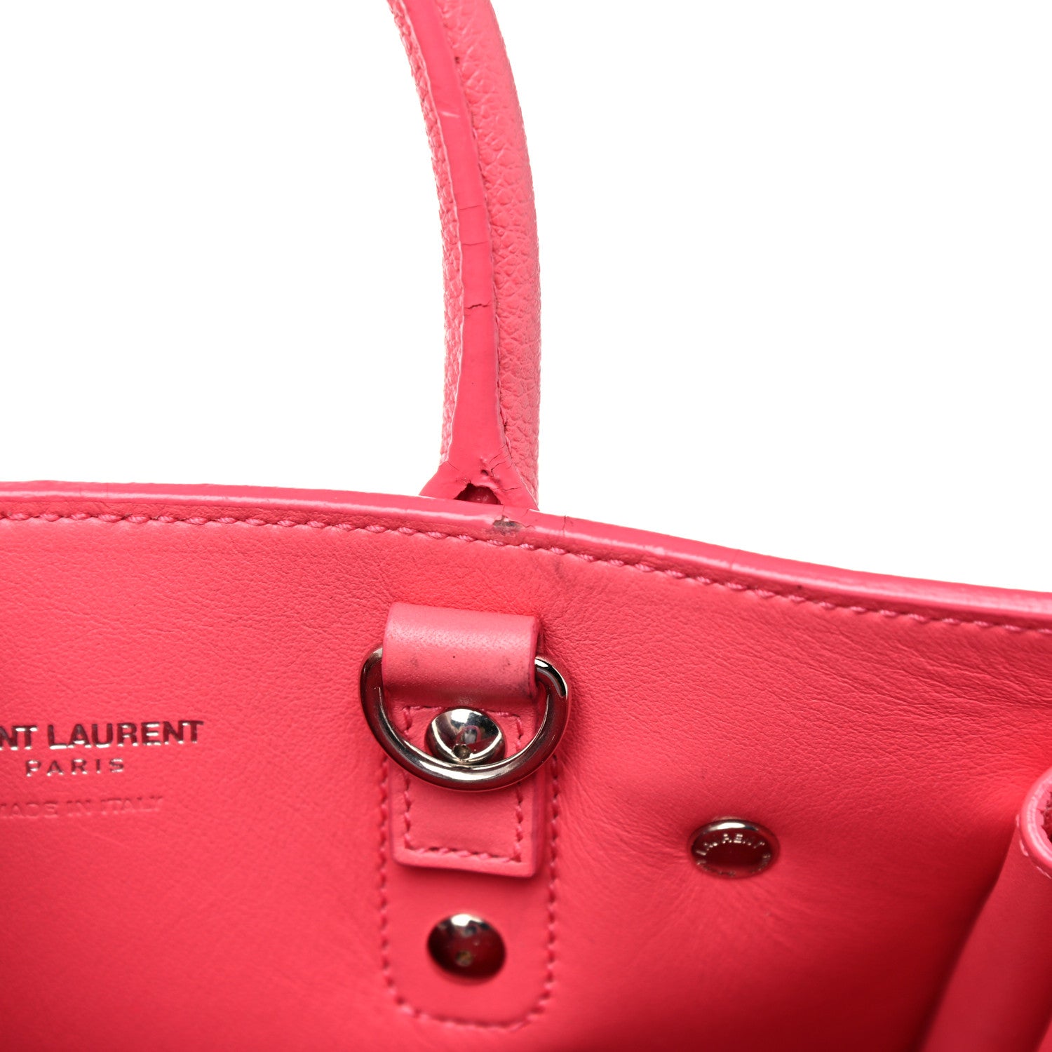 Saint Laurent Grained Calfskin Nano Sac De Jour Coral 17 of 22