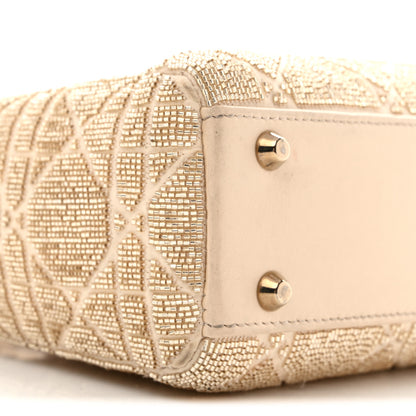 Christian Dior Lambskin Cannage Beaded Embroidered Mini Lady Dior Caramel Beige 9 of 14