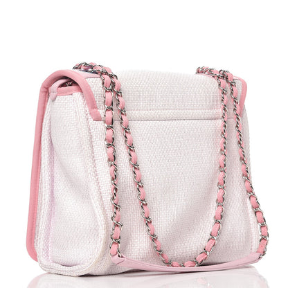 Chanel Woven Straw Raffia Small Deauville Messenger Light Pink 3 of 7