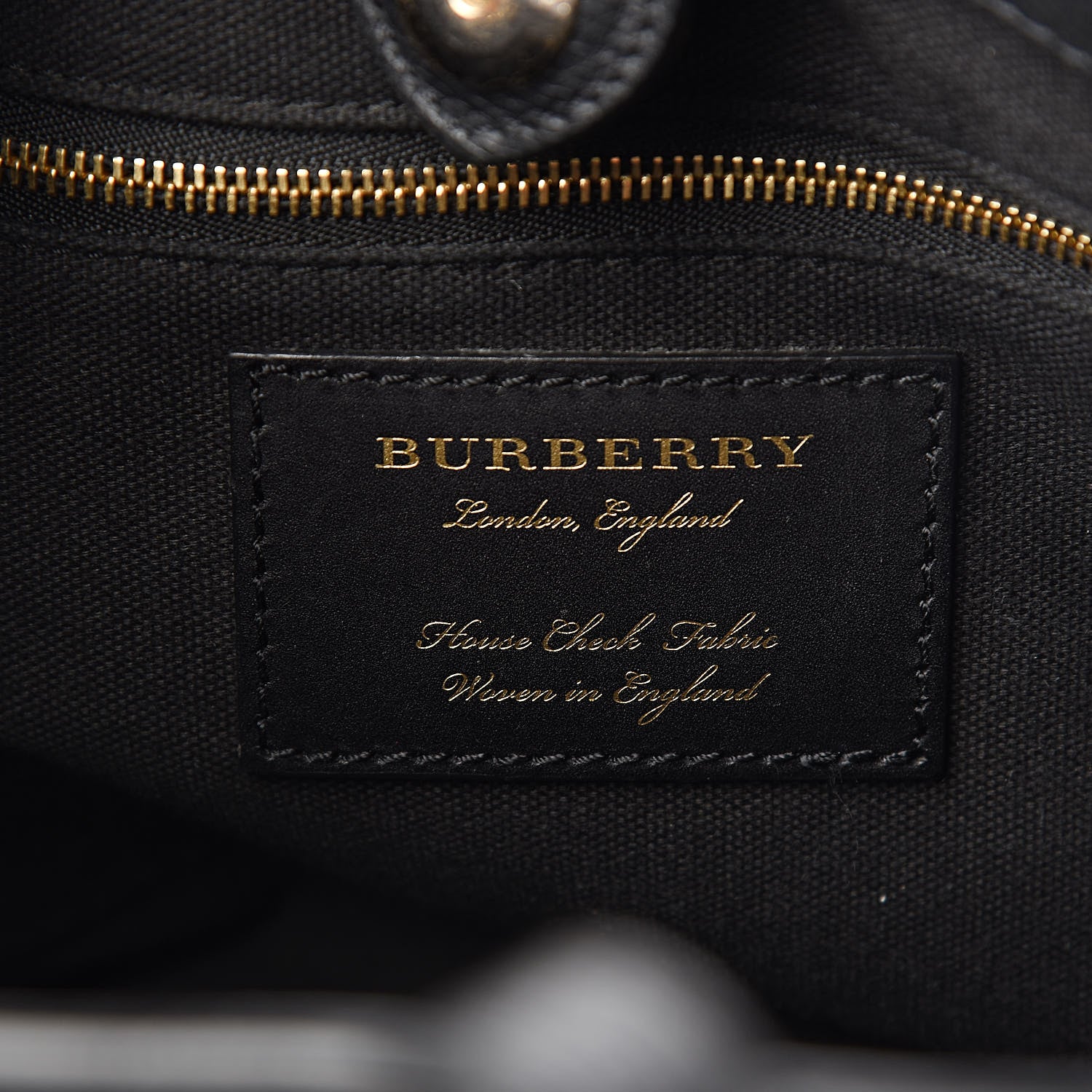 Burberry Grainy Calfskin House Check Small Banner Tote Black 7 of 16