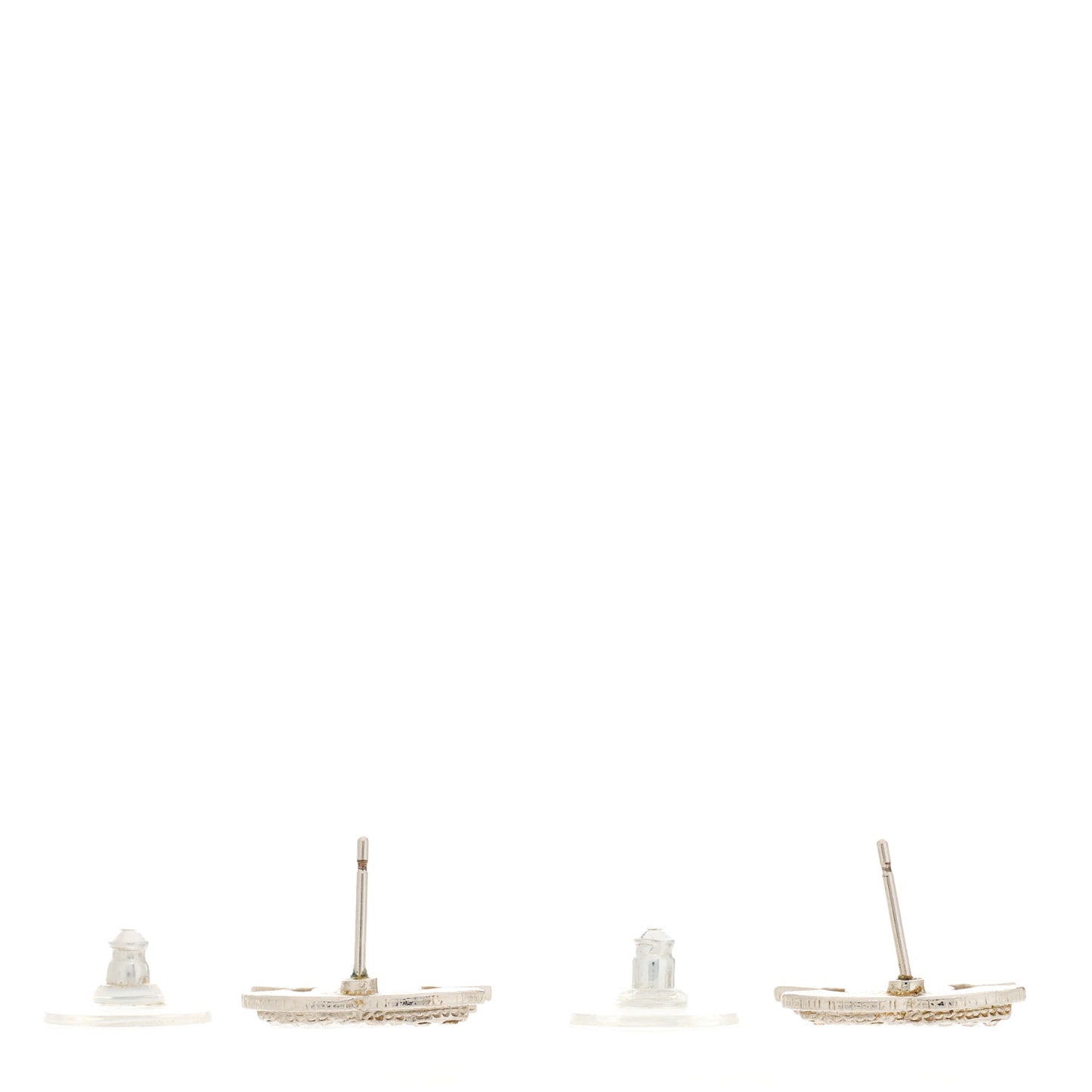 Crystal Mini CC Earrings Silver