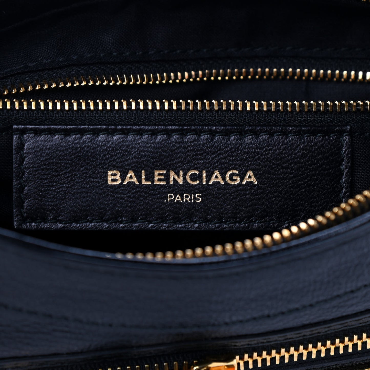 Chevre Gold Metallic Edge Hardware Hip Black