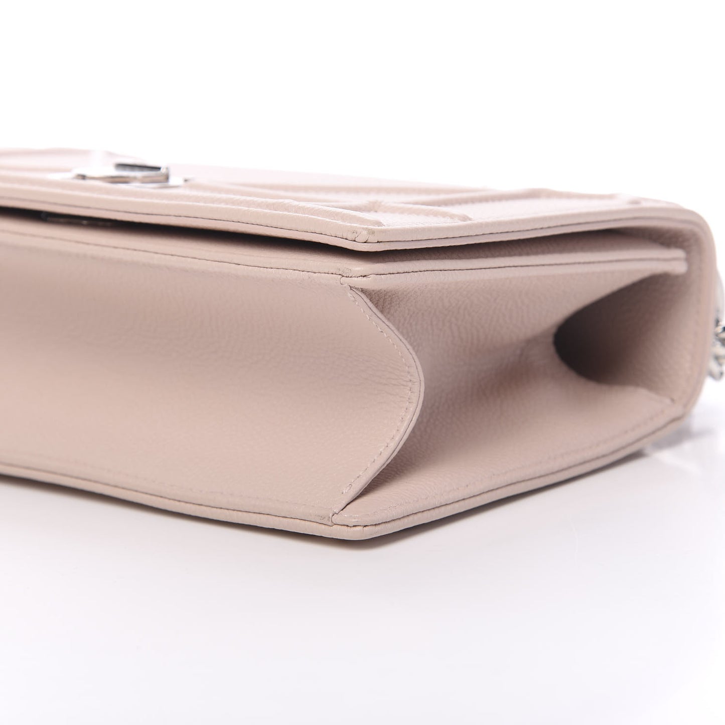 Grained Calfskin Cannage Small Diorama Flap Bag Rose Poudre