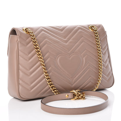Gucci Calfskin Matelasse Medium GG Marmont Shoulder Bag Porcelain Rose 3 of 10