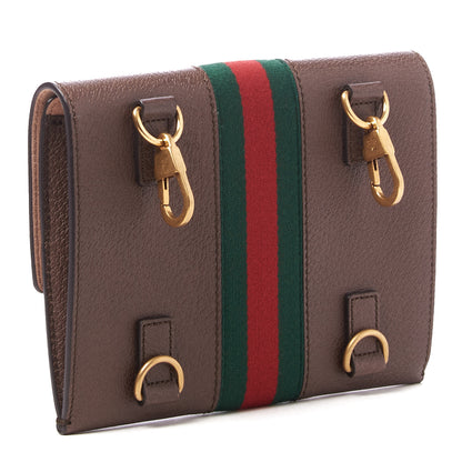 Gucci Grained Calfskin Web Totem Three Piece Monogram Shoulder Bag Dark Brown 2 of 7