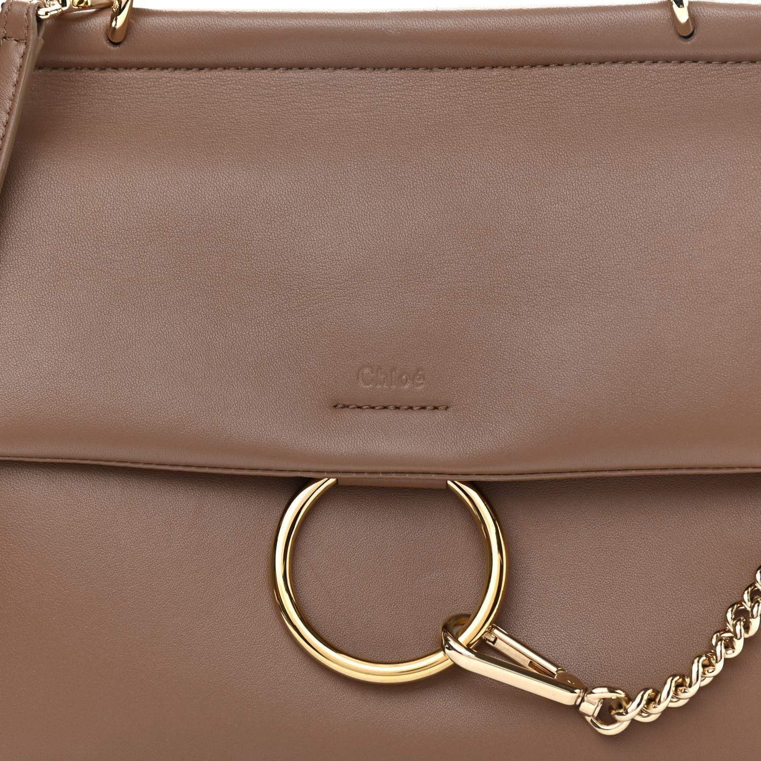 Chloe Calfskin Medium Faye Top Handle Bag Desert Taupe 9 of 14