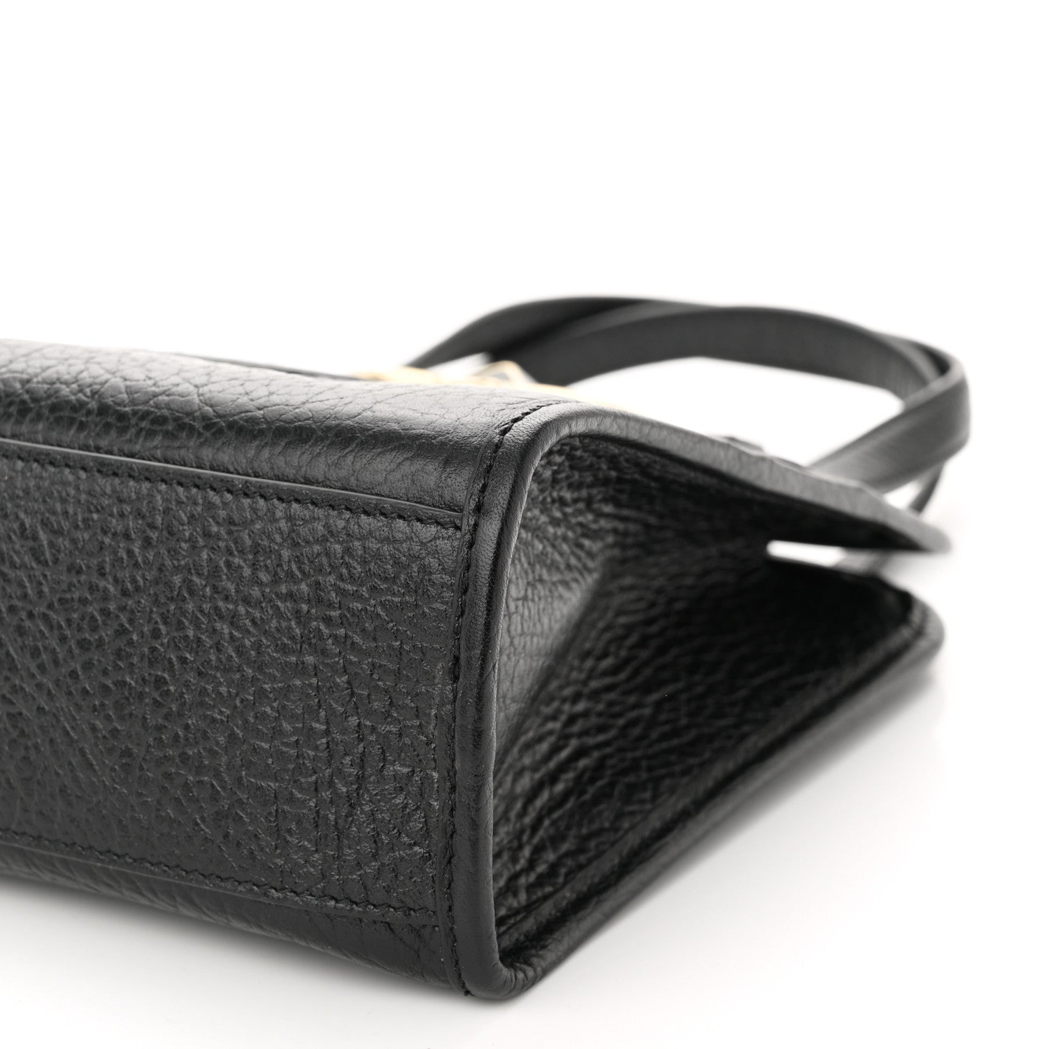 Salvatore Ferragamo Grained Calfskin Gancini Mini Top Handle Crossbody Bag Black 10 of 10