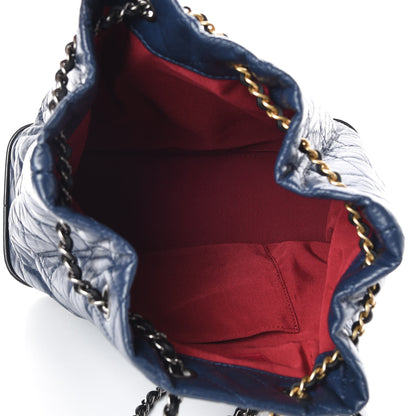 Chanel Aged Calfskin Quilted Gabrielle Backpack Navy Black 5 of 11