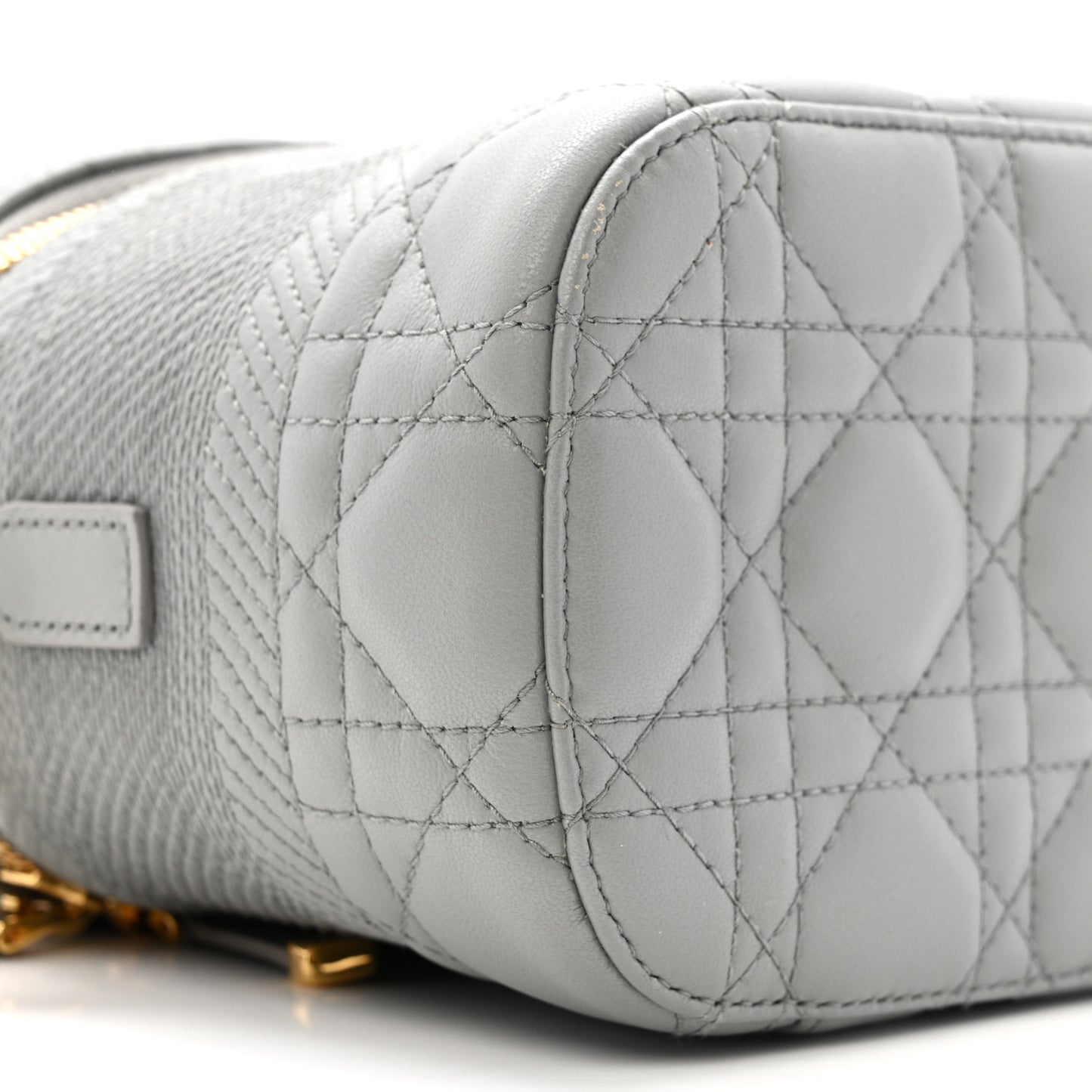 Lambskin Cannage Small Diortravel Vanity Case Cloud Blue