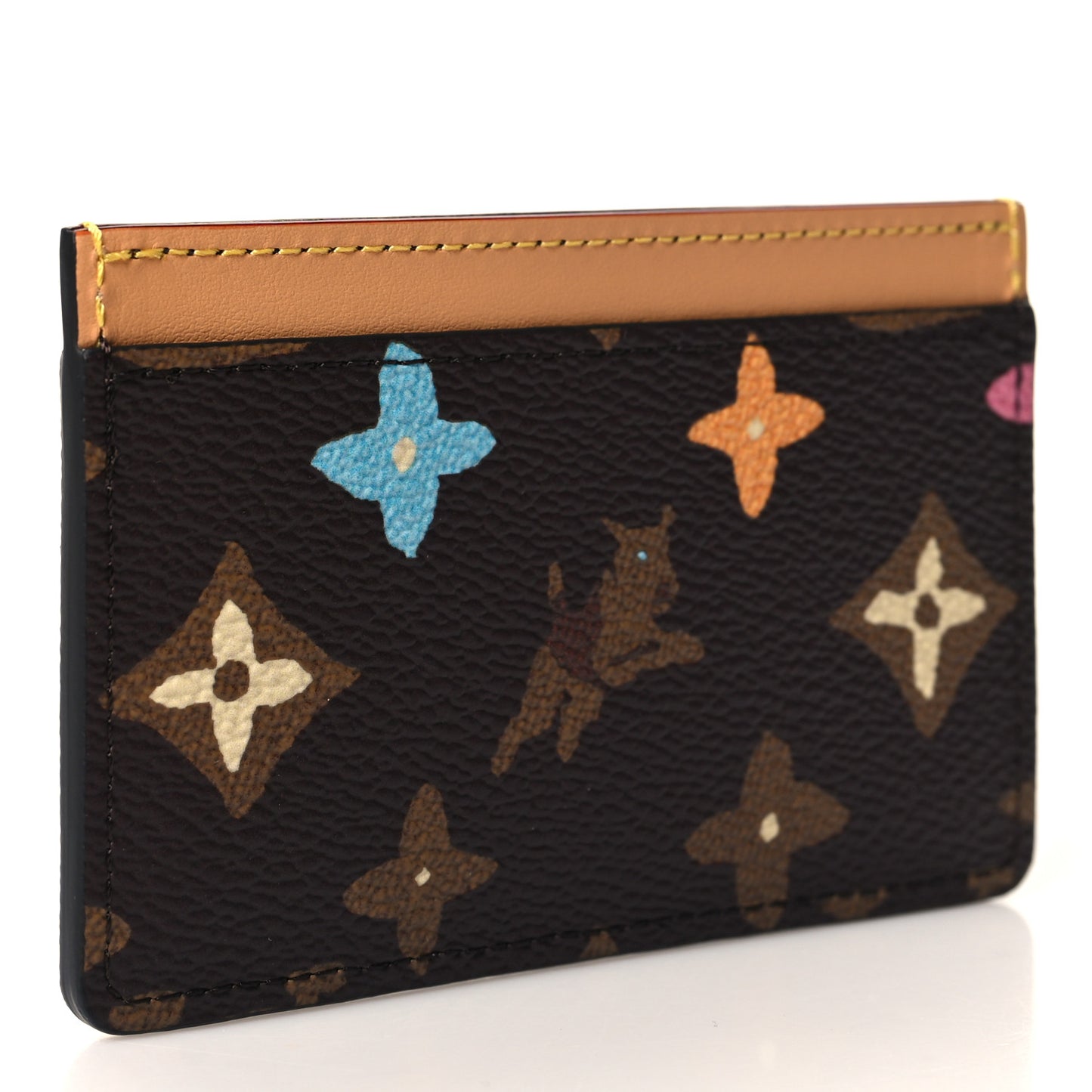 Monogram Craggy Card Holder Chocolate