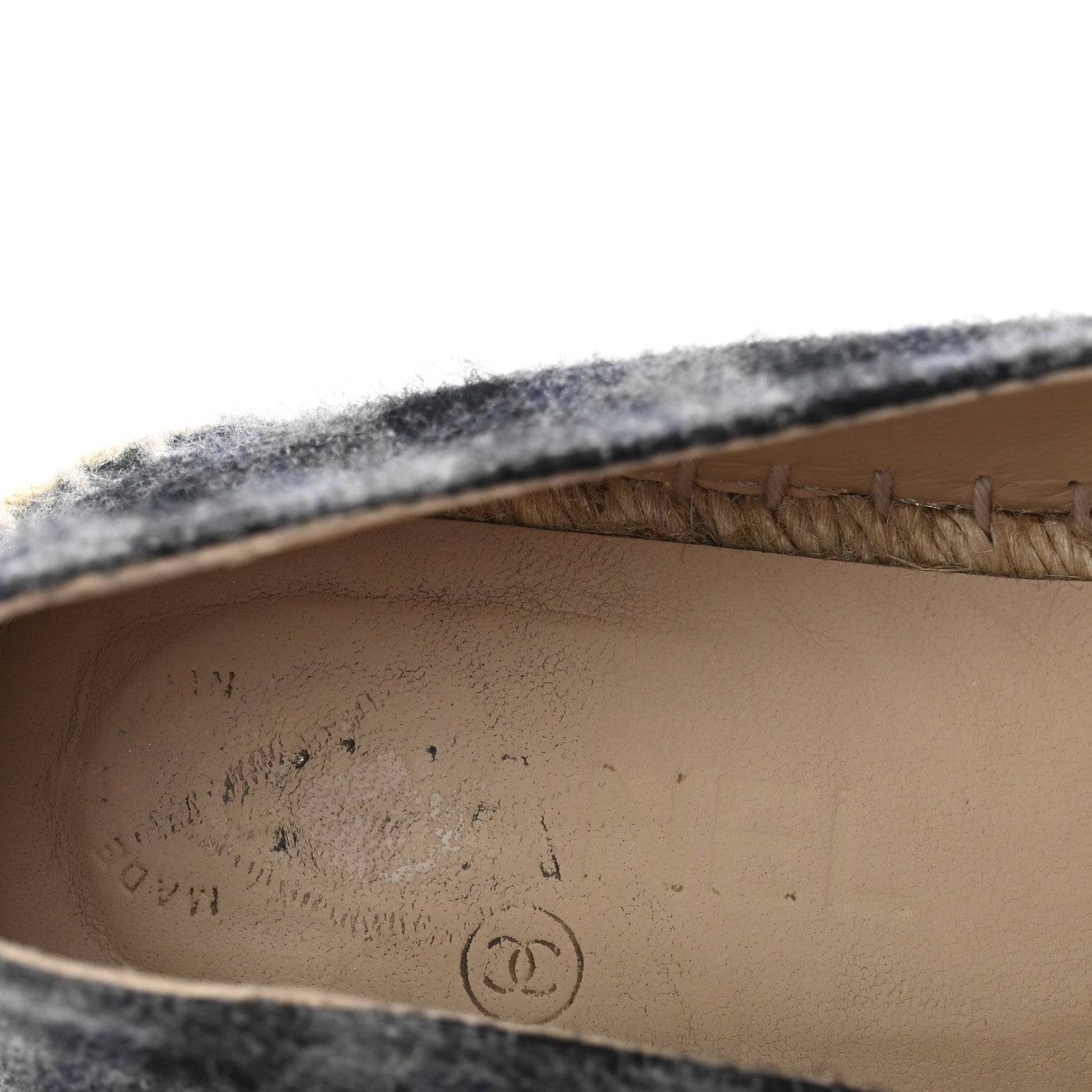 Chanel Flannel CC Espadrilles 36 Dark Grey Black 8 of 9