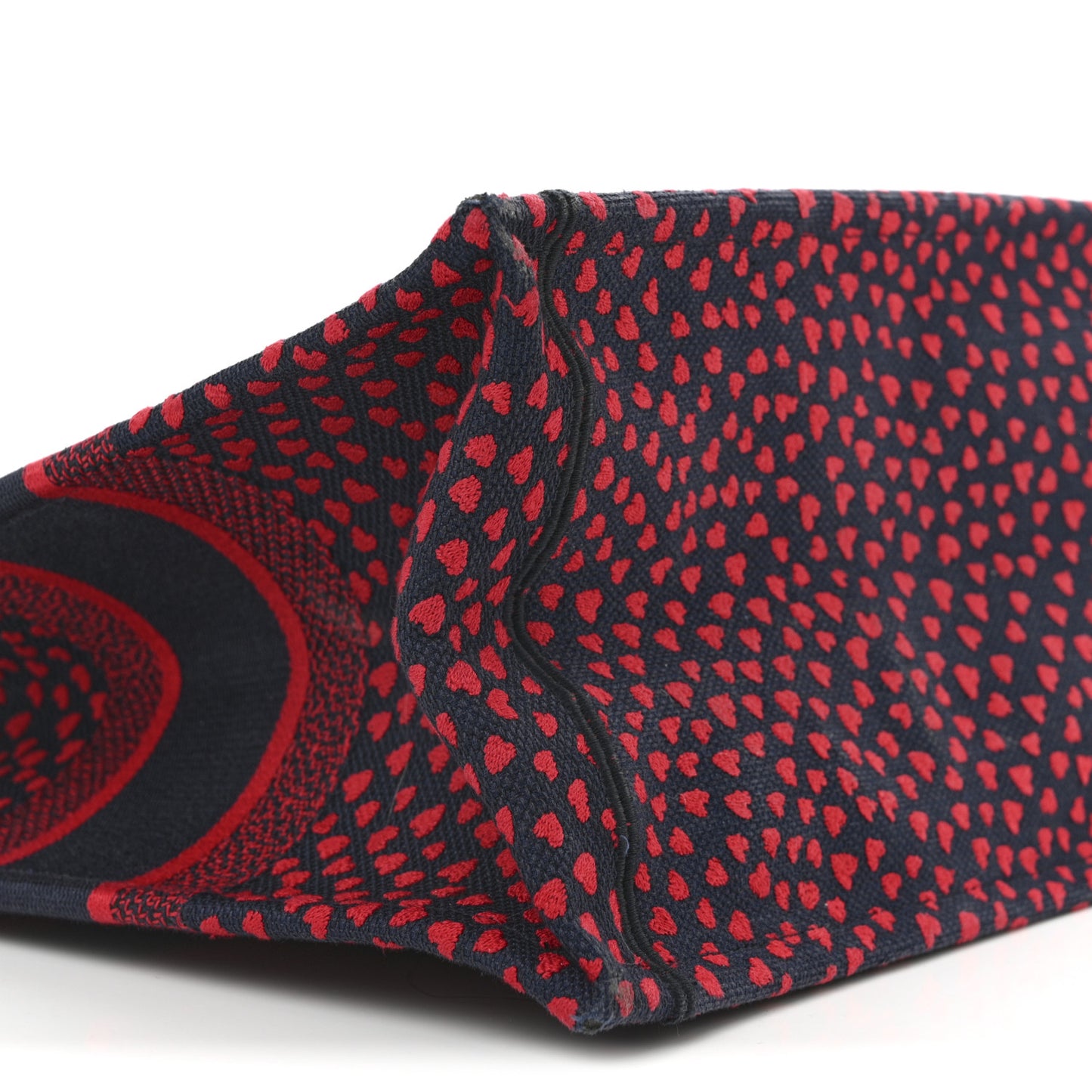 Canvas Embroidered Pop Heart I Love Paris Medium Book Tote Red Multicolor