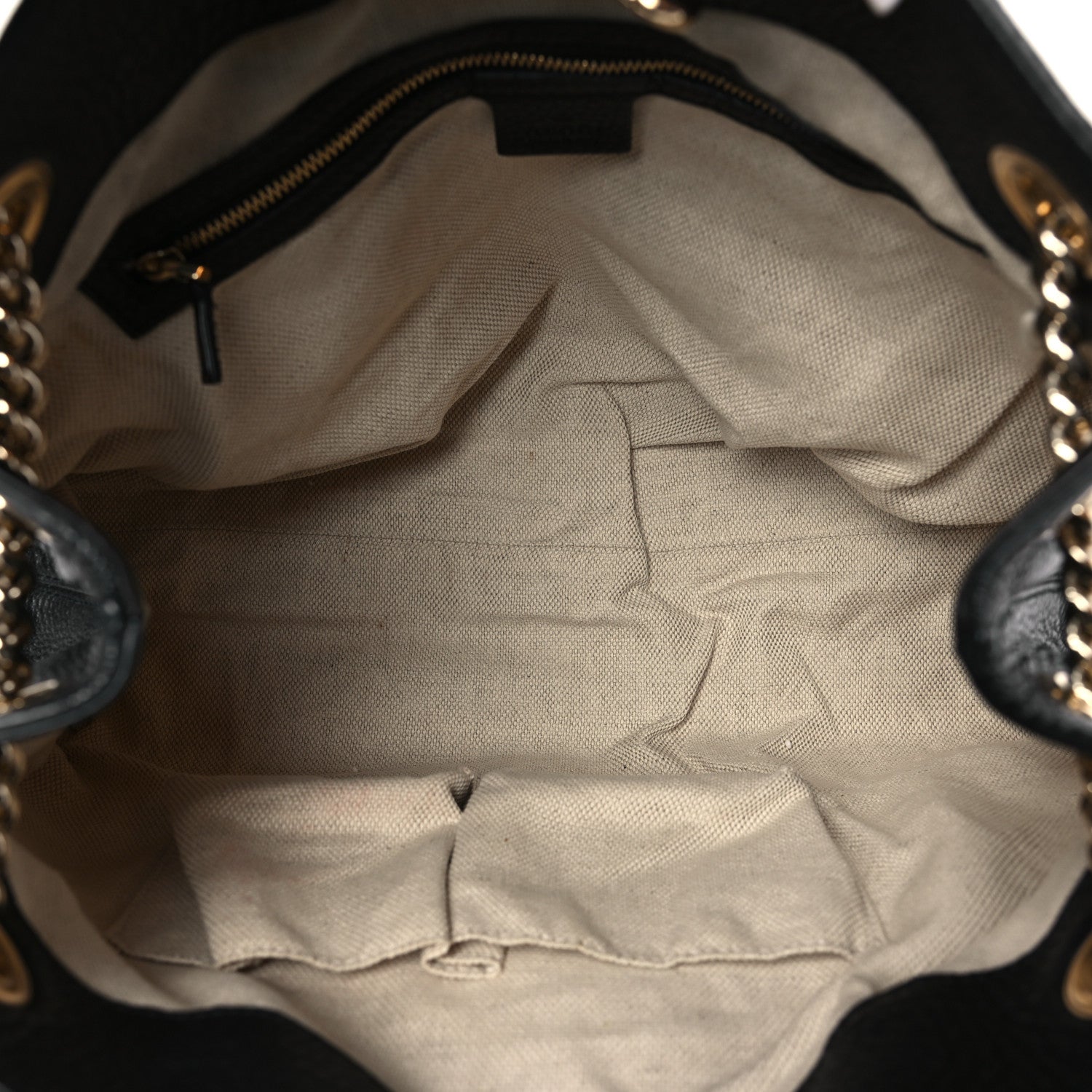 Gucci Pebbled Calfskin Medium Soho Chain Shoulder Bag Black 5 of 9