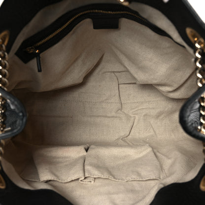 Gucci Pebbled Calfskin Medium Soho Chain Shoulder Bag Black 5 of 9