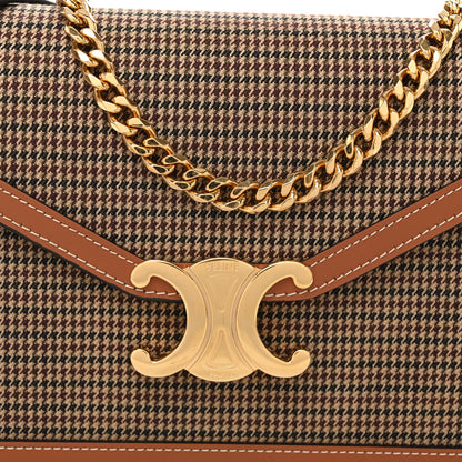 Celine Textile Calfskin Pied De Poule Print Margo Wallet on Chain Multicolor 8 of 11