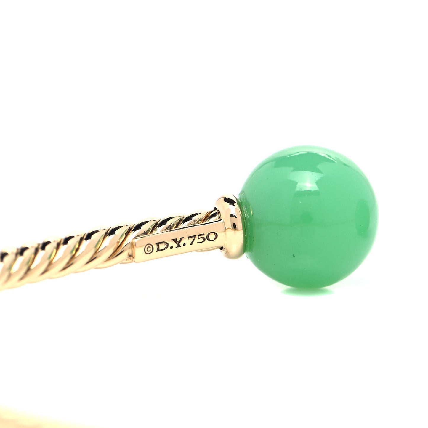 18K Yellow Gold Chrysoprase 8.5mm Solari Bead Bracelet