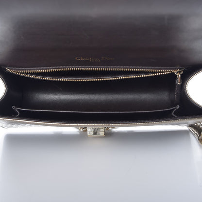 Christian Dior Metallic Patent Micro-Cannage Gradient Medium Diorama Flap Bag Bronze Gold 6 of 10