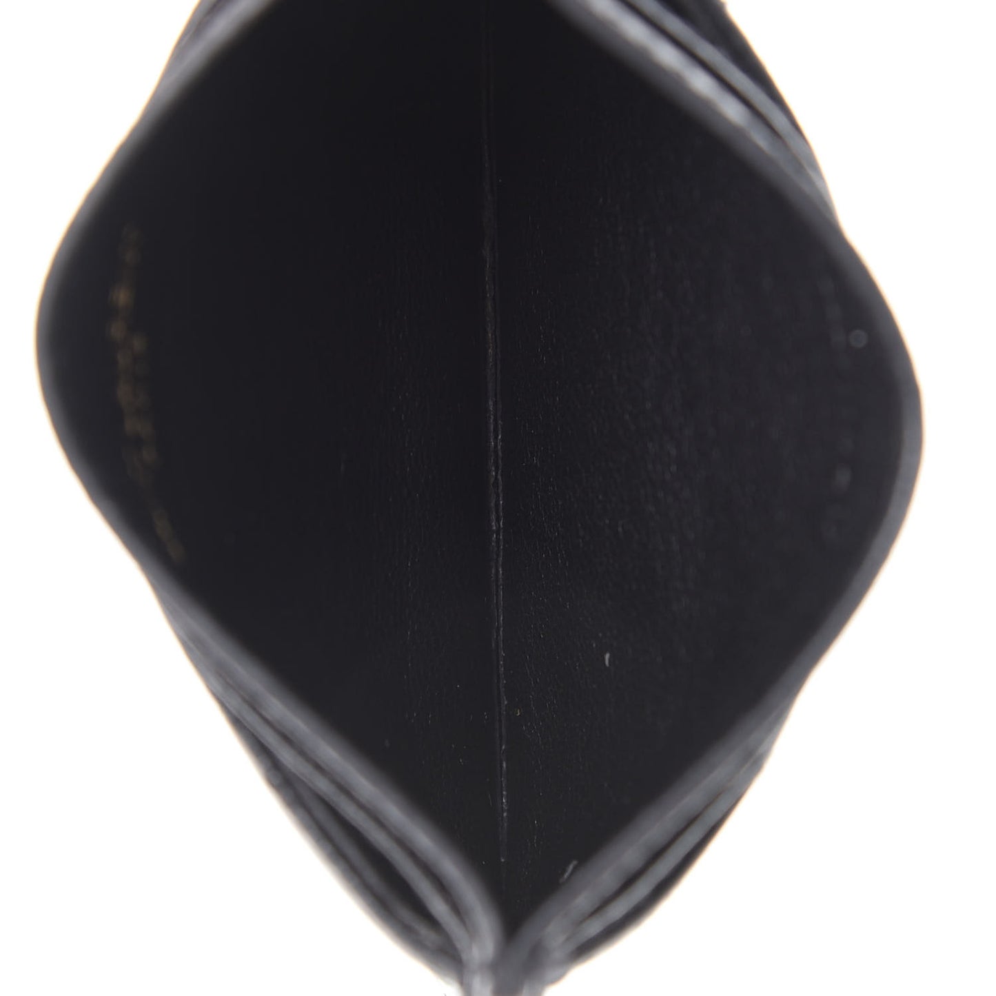 Grain De Poudre Matelasse Chevron Monogram Credit Card Case Black