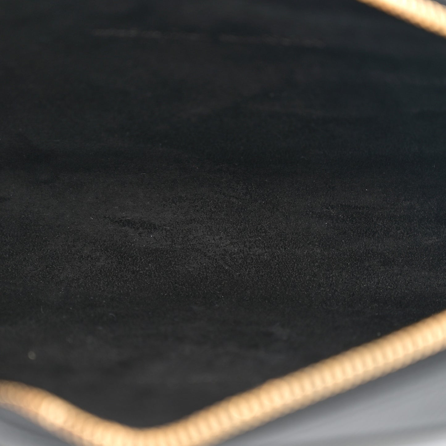 Grained Calfskin Caro Double Pouch Black