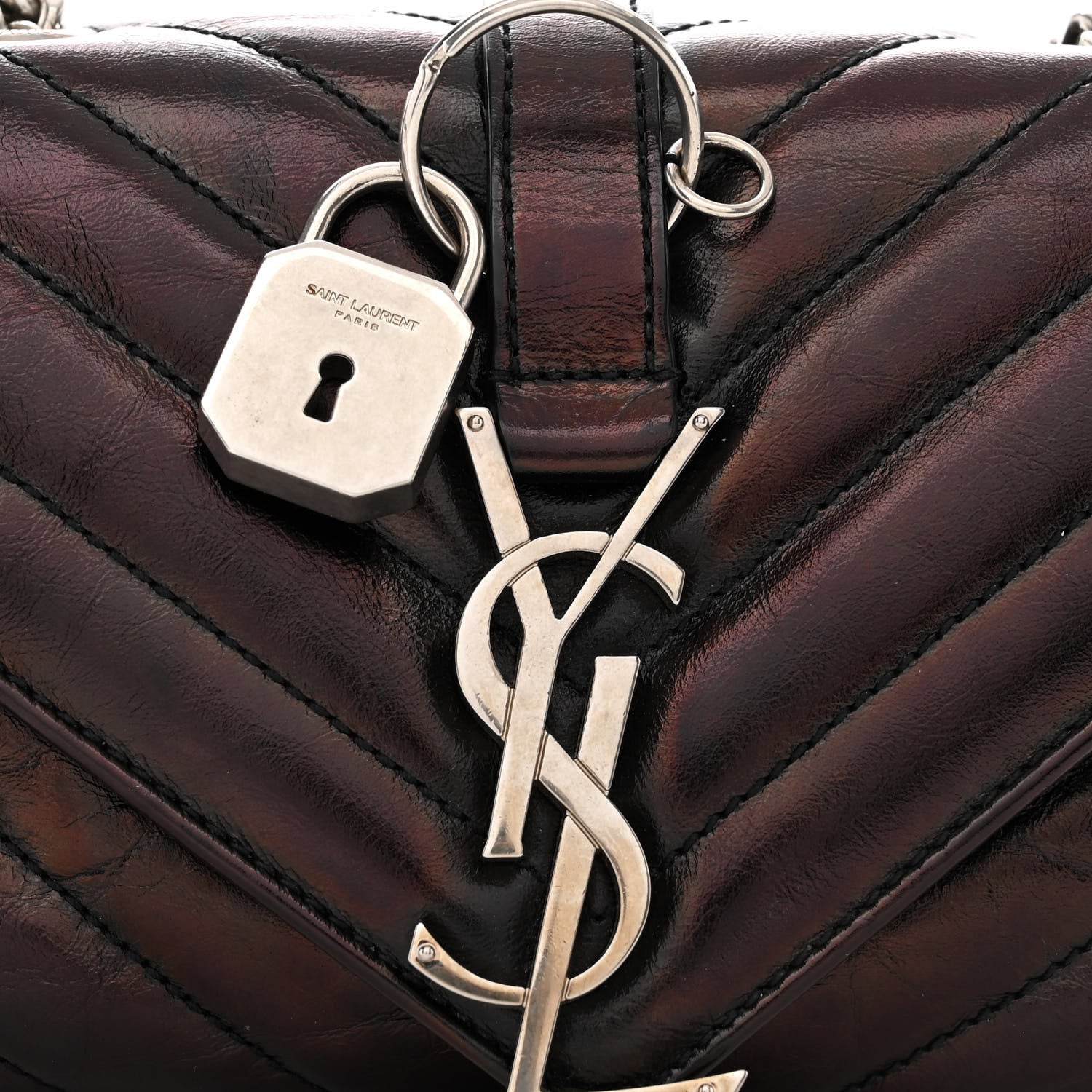 Saint Laurent Calfskin Matelassé Monogram Classic Baby Punk Chain Bag Black 9 of 14