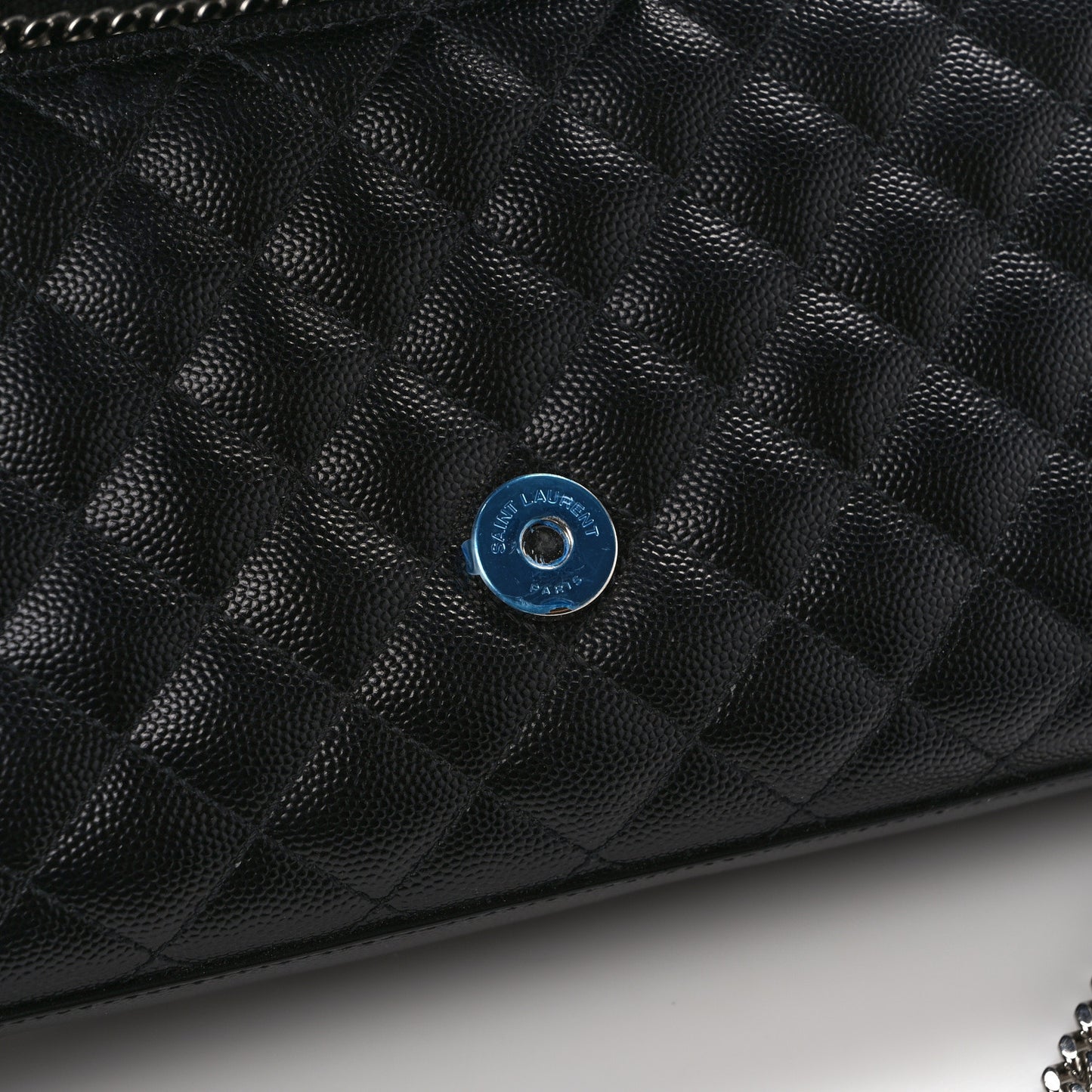 Grain De Poudre Textured Mixed Matelasse Triquilt Small Monogram Satchel Black