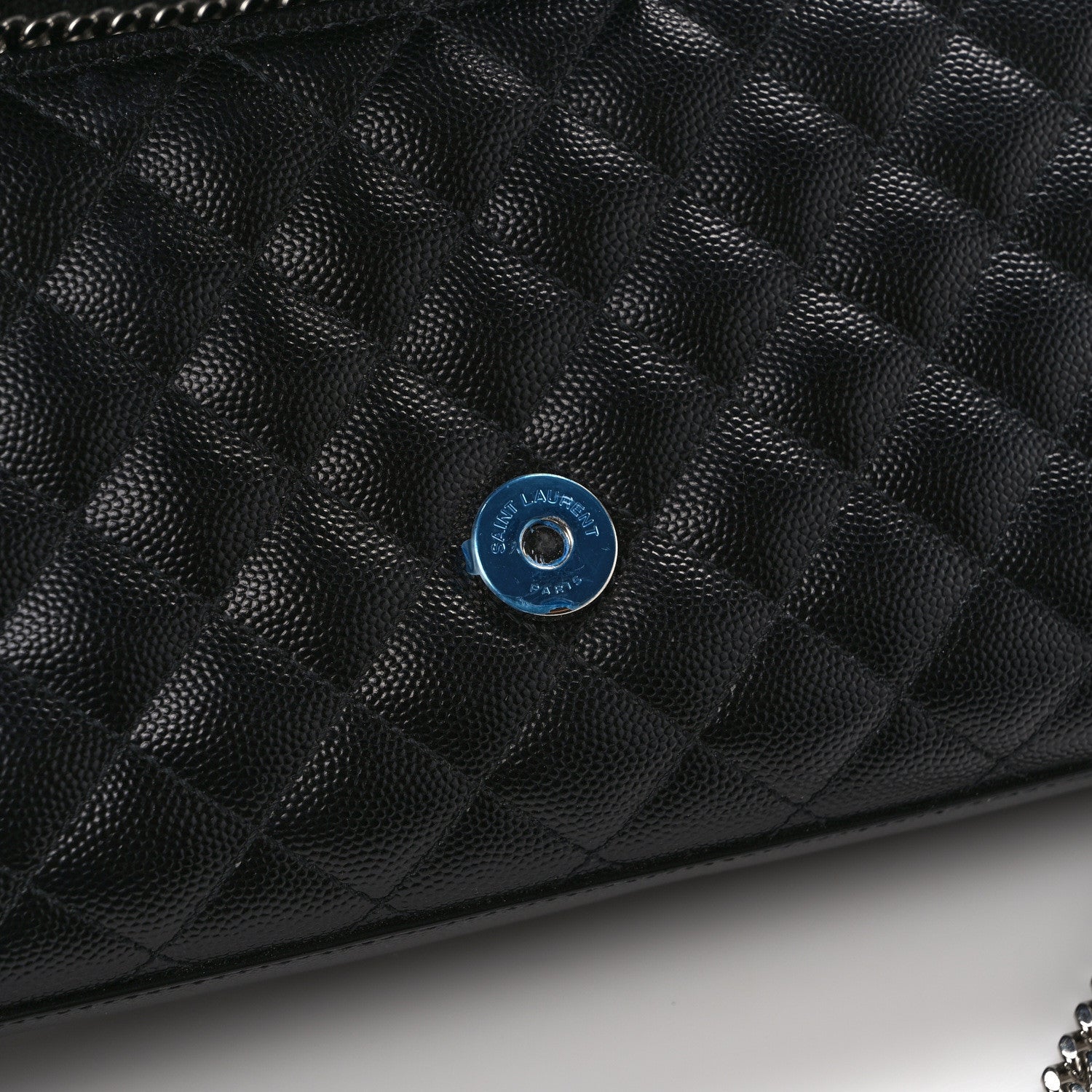 Saint Laurent Grain De Poudre Textured Mixed Matelasse Triquilt Small Monogram Satchel Black 10 of 10
